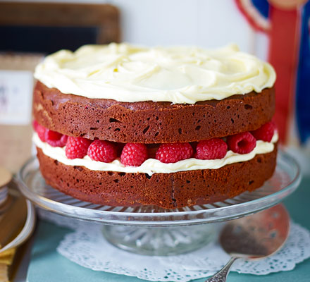 Raspberry red velvet cake