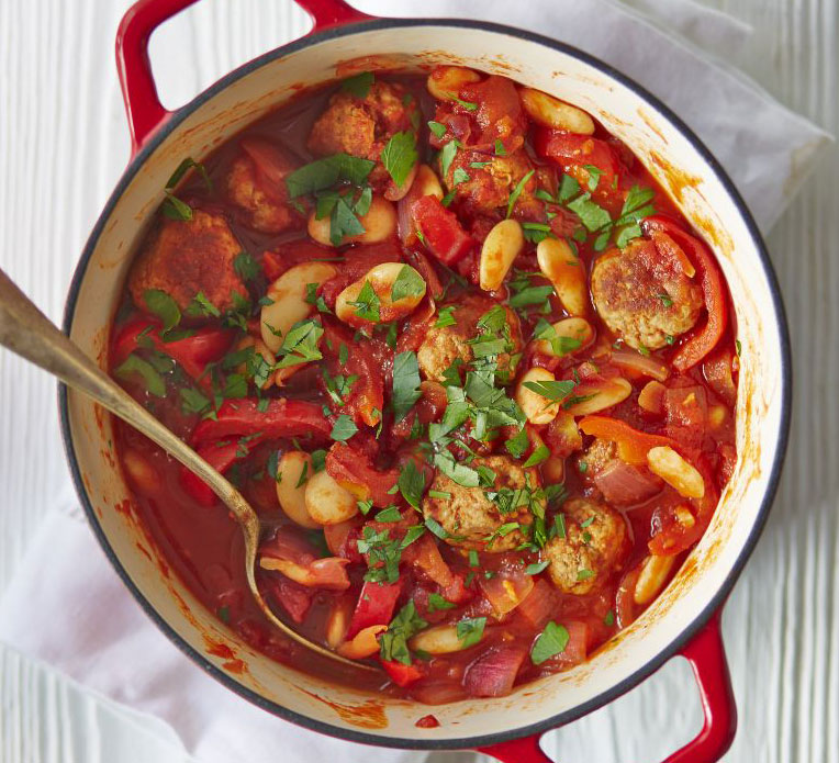 Spanish meatball & butter bean stew