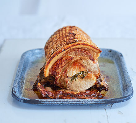 Lemon & sage stuffed loin of pork