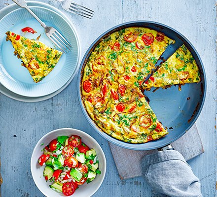 Masala frittata with avocado salsa