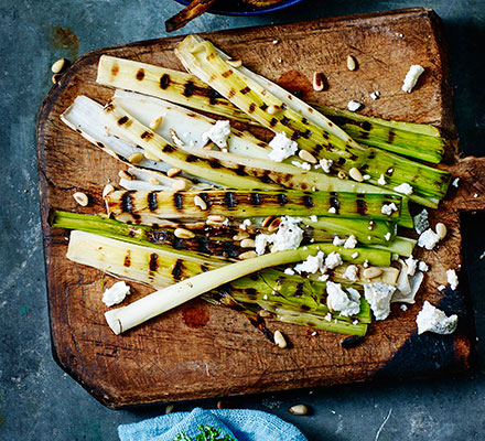 Griddled leeks & goat’s cheese