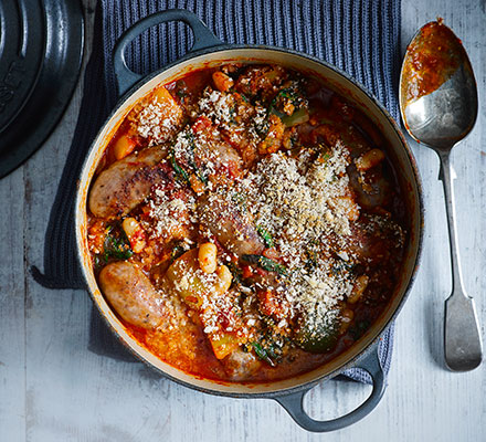 Smoky sausage casserole