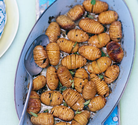 Hasselback new potatoes with oregano