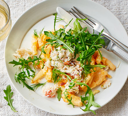 Rocket with a charred lemon dressing