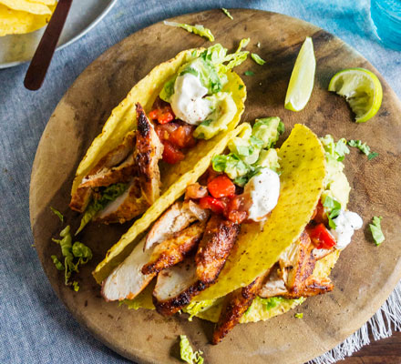 Lighter chicken tacos