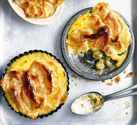 Gooseberry & custard pies