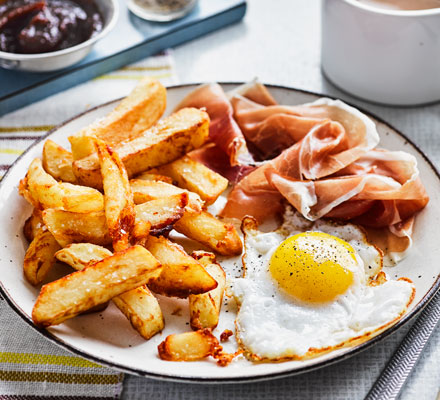 Ham, egg & chips