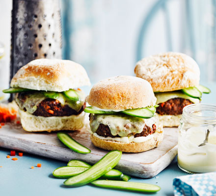 Beef & red pepper burgers