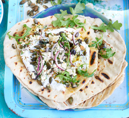 Grilled & filled cumin flatbreads