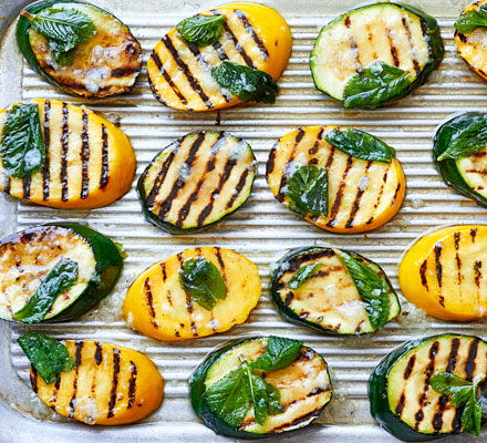 Minty griddled courgettes