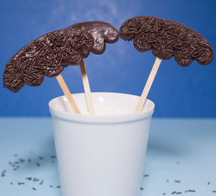 Grandmaster Glitch chocolate moustache biscuits