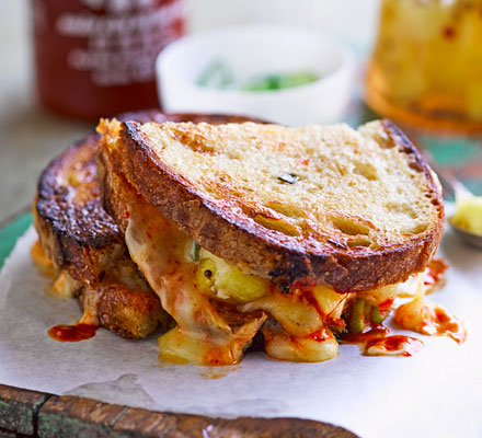 Pickled pineapple & sriracha grilled cheese