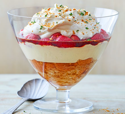 Strawberry & elderflower trifle