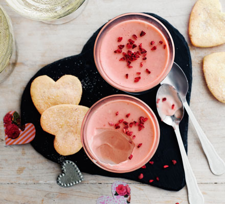 Champagne & raspberry possets