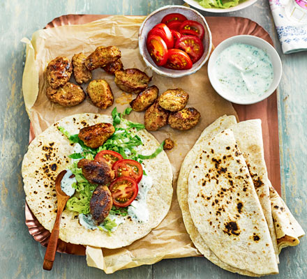 Indian koftas with mint yogurt & flatbreads