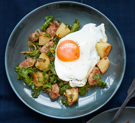 Sausage & kale hash