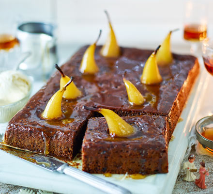 Sticky toffee pear pudding