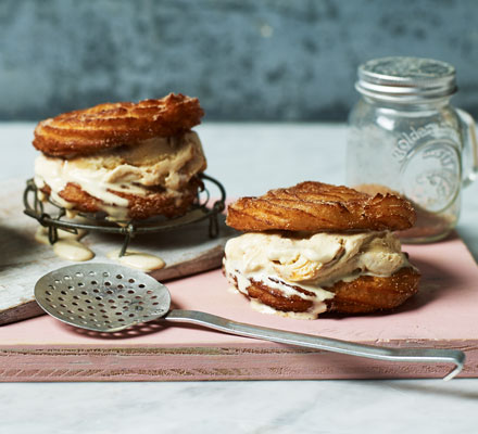 Churros ice cream sandwich