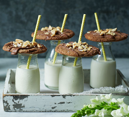 Double choc peanut butter cookies