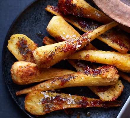 Honey-roasted parsnips