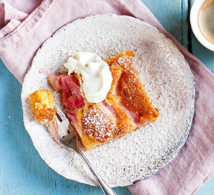 Rhubarb, marzipan & citrus cake