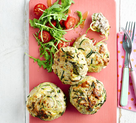 Turkey, courgetti & feta burgers