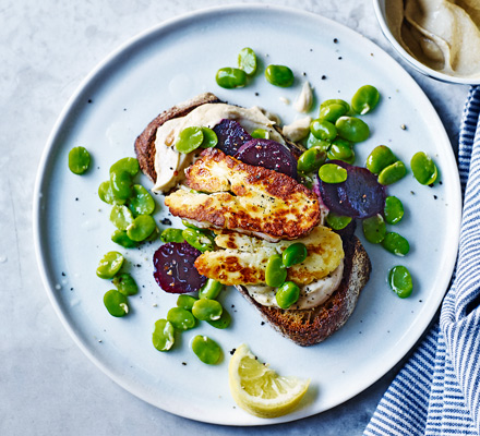 Halloumi & beetroot open sandwich