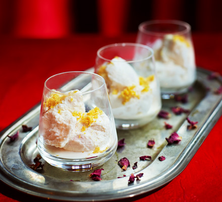 Lychee & rosewater ice cream