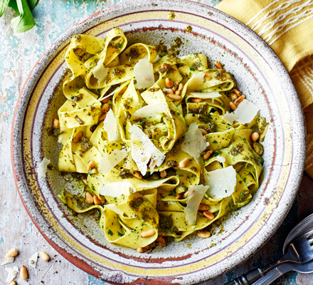 Pappardelle with sorrel butter & pine nuts