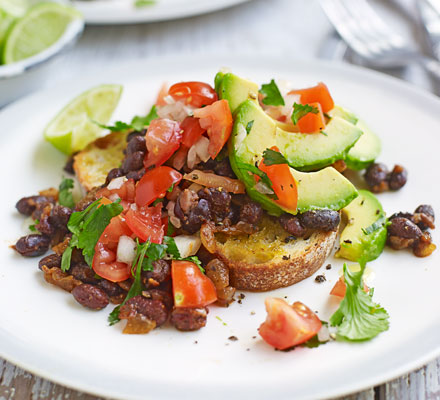 Mexican beans & avocado on toast