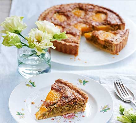 Apricot & pistachio frangipane tart