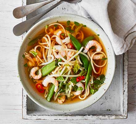 Asian prawn noodles