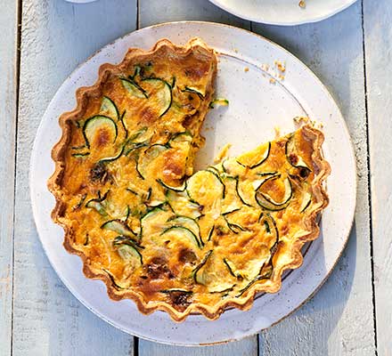 Courgette & double cheese quiche