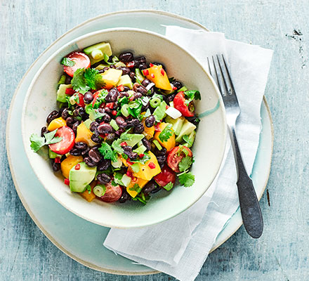 Guacamole & mango salad with black beans - Good Food Middle East