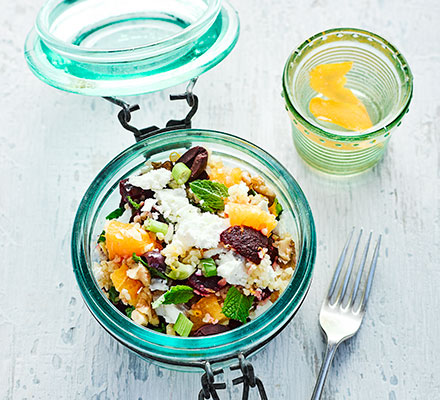 Minty beetroot, feta & bulgur salad