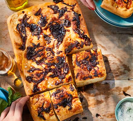 Caramelised onion focaccia