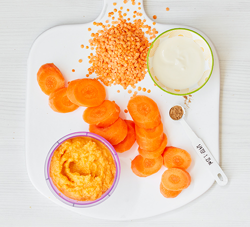 Weaning recipe: Carrot & red lentil purée