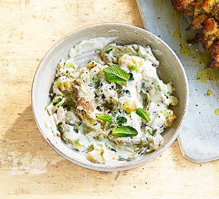 Burnt aubergine raita