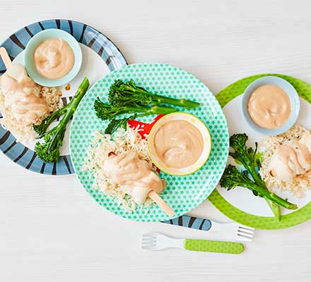 Toddler recipe: Chicken cashew satay on lolly sticks