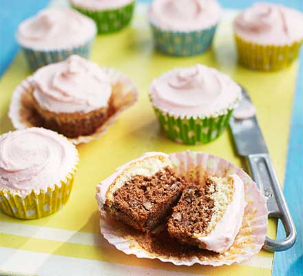 Neapolitan cupcakes