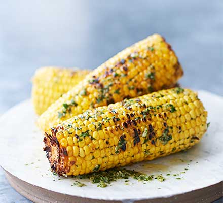 BBQ corn cobs with Comté & herb butter