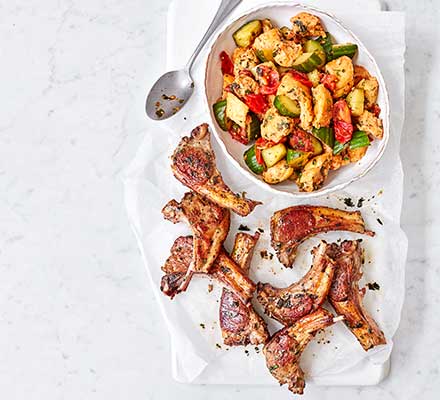 Lamb & garlic bread salad