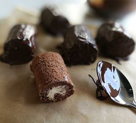 Chocolate peppermint mini rolls