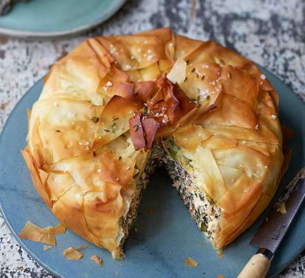 Chard, lemon & cheese pie