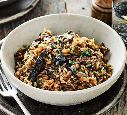 Slow cooker mushroom risotto