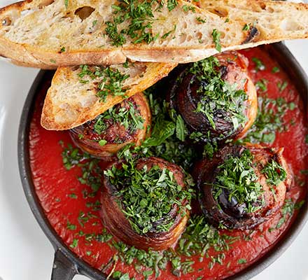 Pancetta, date & chorizo meatballs