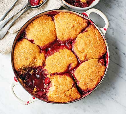 Ultimate plum & apple cobbler