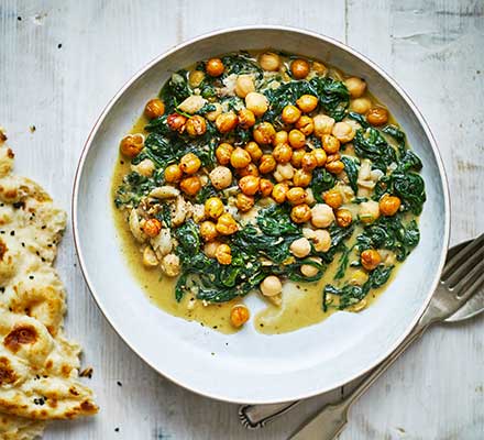 Spinach & chickpea dhal