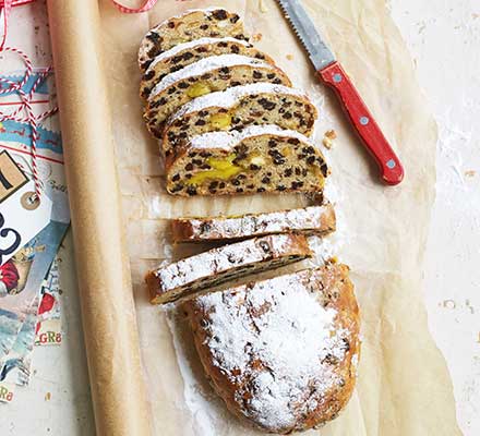 Christmas stollen with almonds & marzipan