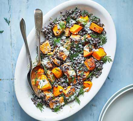 Squash & lentil salad